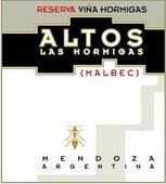 Altos 'Reserve Vina Hormigas' Las Hormigas Malbec 2008
