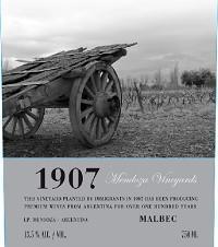 Mendoza Vineyards '1907' Malbec 2011