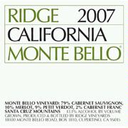 Ridge Vineyards 'Monte Bello' Cabernet Blend 2007
